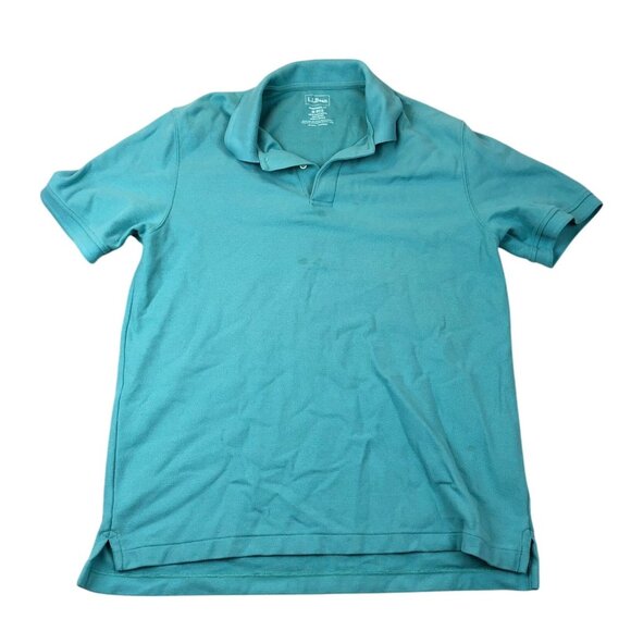 L.L. Bean Mens Polo Shirt Blue Traditional Fit Short Sleeve Classic Casual - Picture 1 of 11